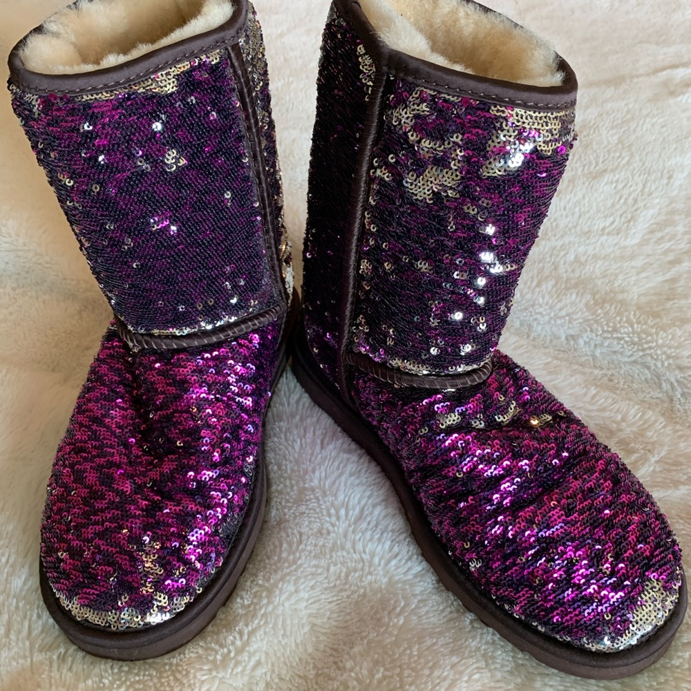 Purple/silver sequin Uggs